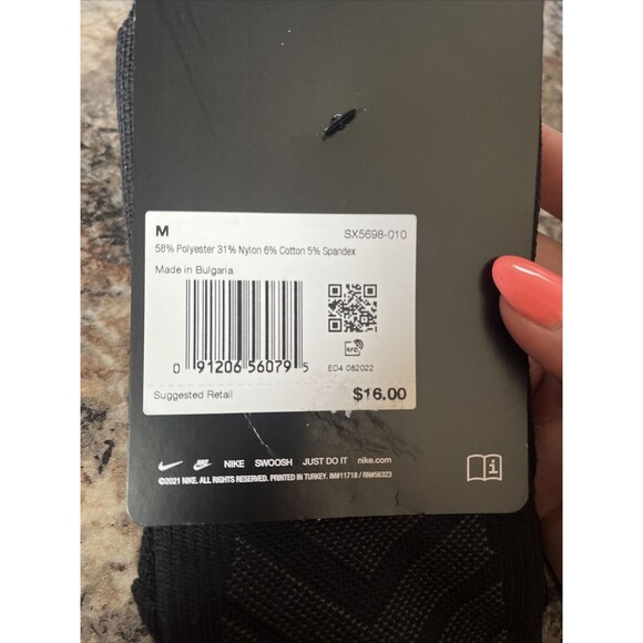 Nike Vapor Football Black Crew Socks, Men's Shoe Size 6-8 M, Youth 5Y-7Y - Picture 7 of 8